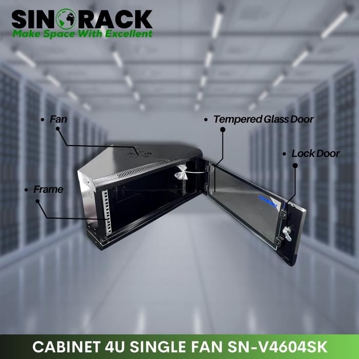 Wallmount Rack Server 4U SINORACK Model Sudut (Corner) - Dual Side Door